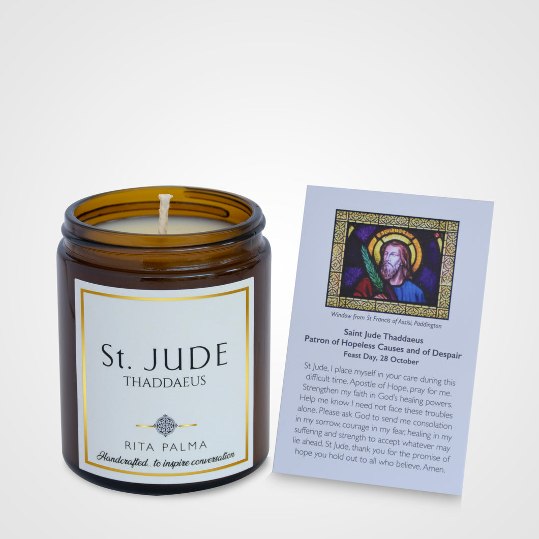 St Jude soy wax candle, faith, catholic,  RITA PALMA