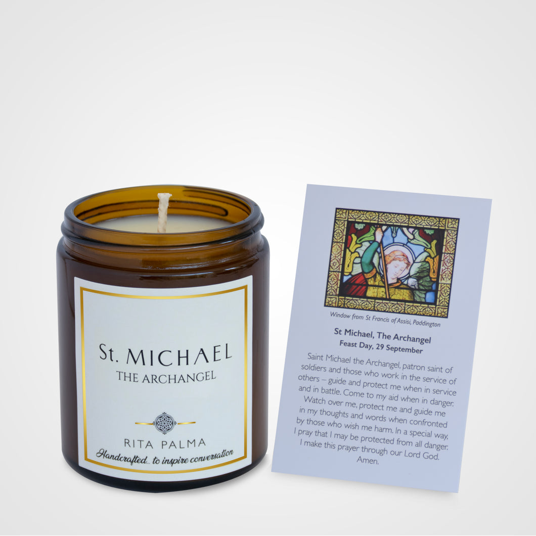 St Michael soy wax candle, christian gift, RITA PALMA